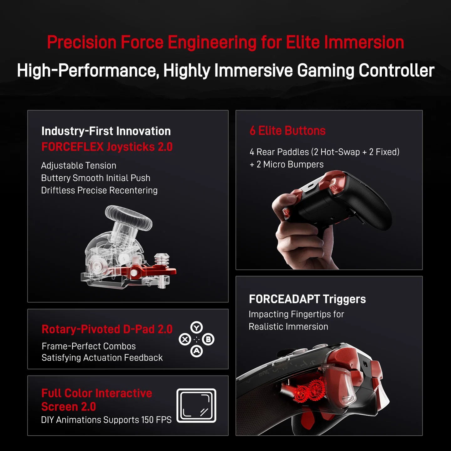 Flydigi APEX5 Wuchang Controller Force-adjustable Alloy Hall Joystick 2.0, Forceadapt Triggers Support PC/Switch/Android/iOS MFI