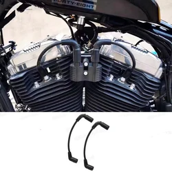 Black Red Cloth 8mm Harley 48 72 883 1200 Sportster Replacement Spark Plug Wires