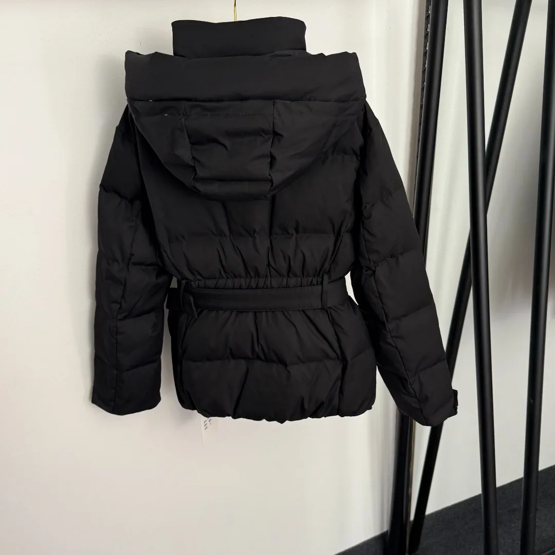 

2025Women's Premium 90% White Goose Down Ski Jacket with Security Zipper Pockets, Detachable Hood & Waist Belt.