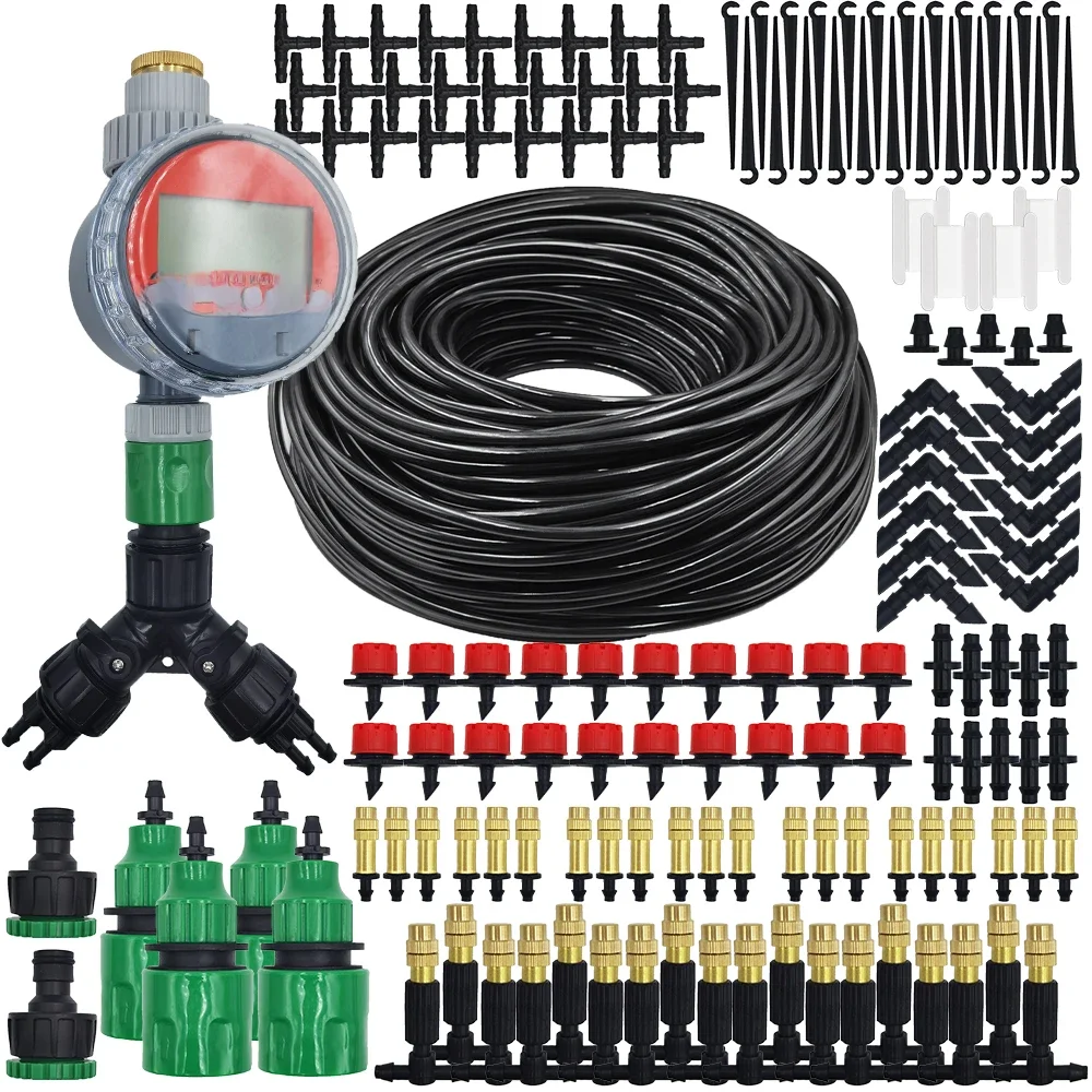 5-50M Garden Micro Drip Irrigation Automatic Watering System Kit Timer Controller DIY Mist Spray Cooling dla roślin doniczkowych — zdjęcie 2