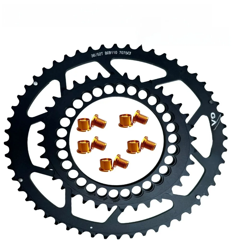 AliExpress GANOPPER 110 BCD 36T 52T Chainring 5 bolt Road Bike Oval Double Chainwheel 10 11 Speed 10v 11v 110BCD 52 Gear Star Gravel Bicycle Part