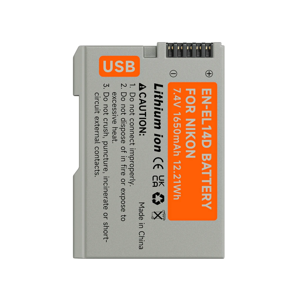 PALO EN-EL14 EN-EL14a ENEL14 EN EL14 EL14a Battery With TYPE-C USB Inport for Nikon D3100 D3200 D3300 D5100 D5200 D5300 P700