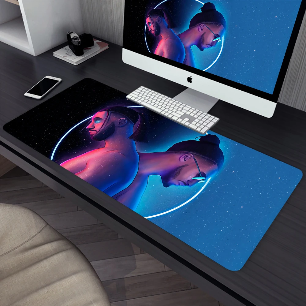 PNL QLF Rapper Singer Large Gaming Mouse Pad Computer Mousepad PC Gamer Laptop Mouse Mat Office Mausepad Keyboard Mat Desk Pad