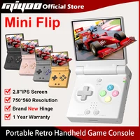 MIYOO Mini consola de juegos portátil Retro con tapa con nueva bisagra pantalla IPS de 2,8 pulgadas consolas de videojuegos portátiles emulador de juegos clásico