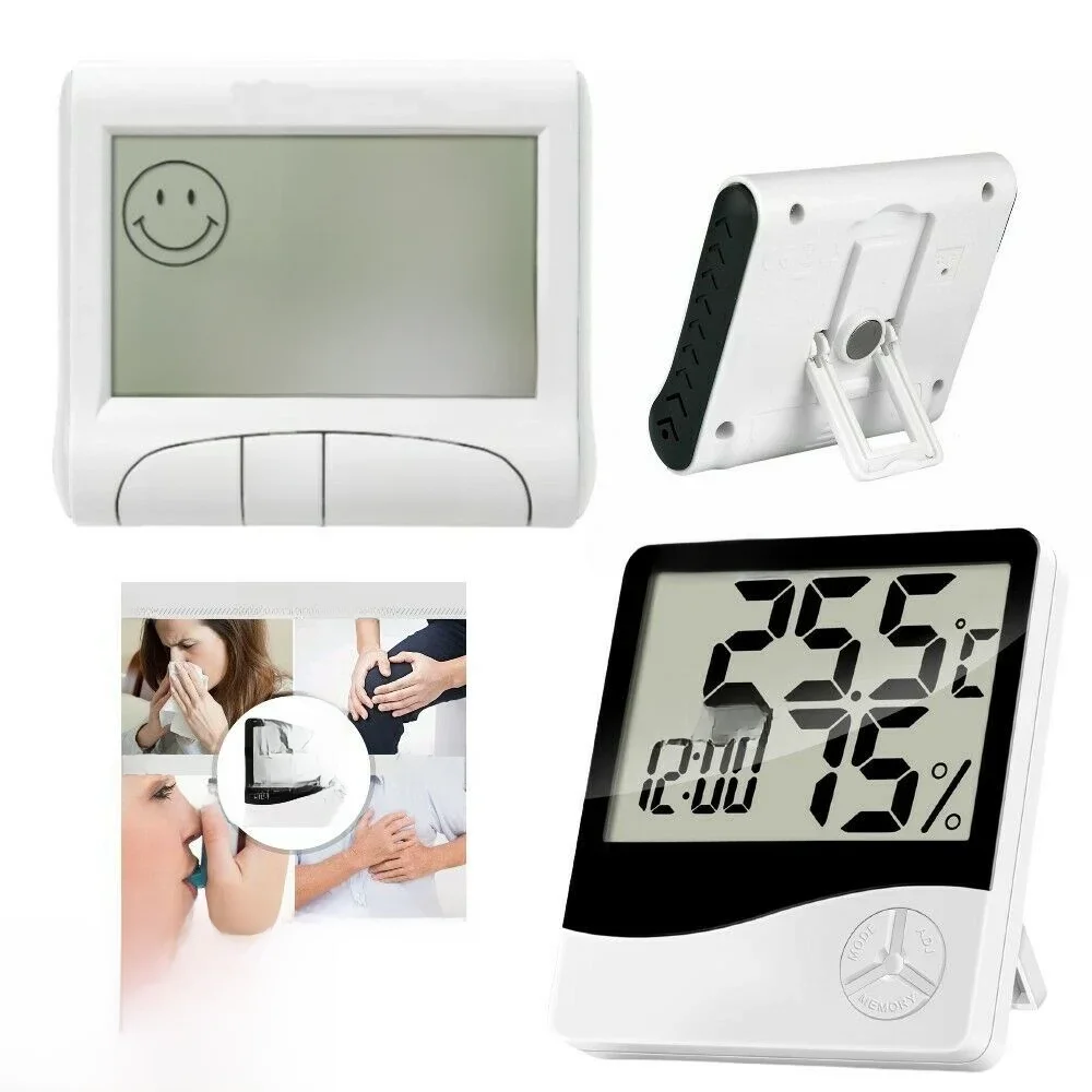 Termometro higrómetro interior digital para mesa o colgar em la pared reloj