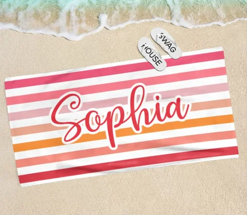 Aangepaste Naam Gepersonaliseerde Naam Strandlaken Hete Verkoop Badhanddoeken Vierkante Handdoeken Kunt U Een Stuk Bestellen