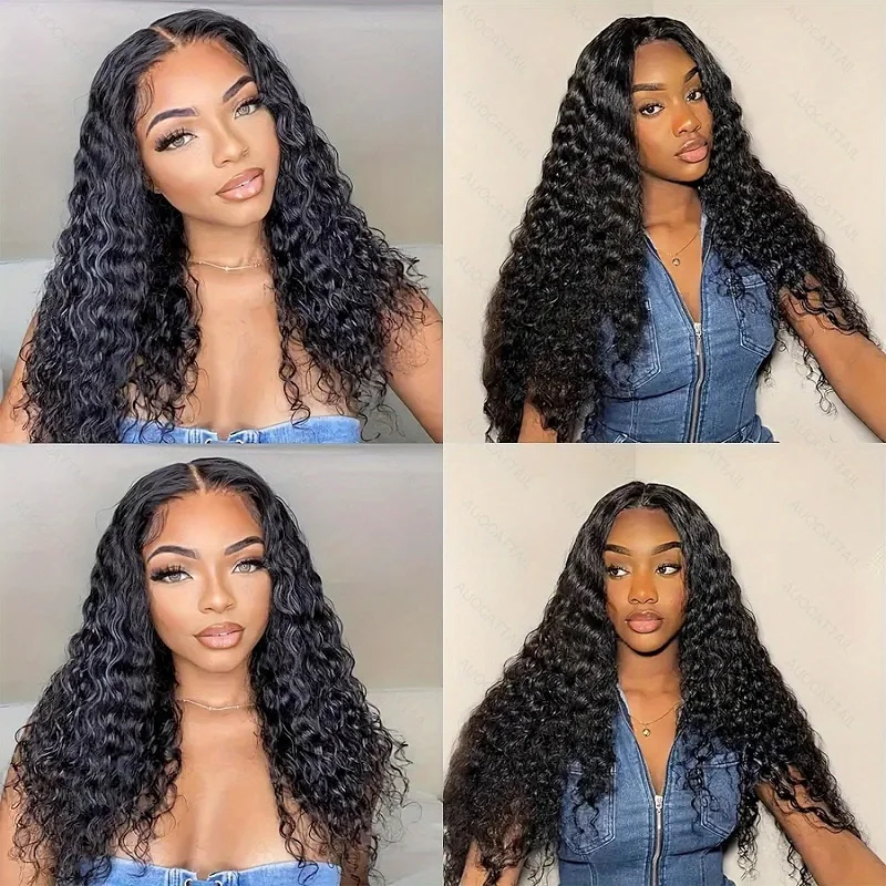 13x4 Deep Wave Lace Front Perücken Echthaar 30 Zoll vor gezupft 180 Dichte Deep Wave Frontal Perücke Echthaar 13x4 tiefe lockige Perücken