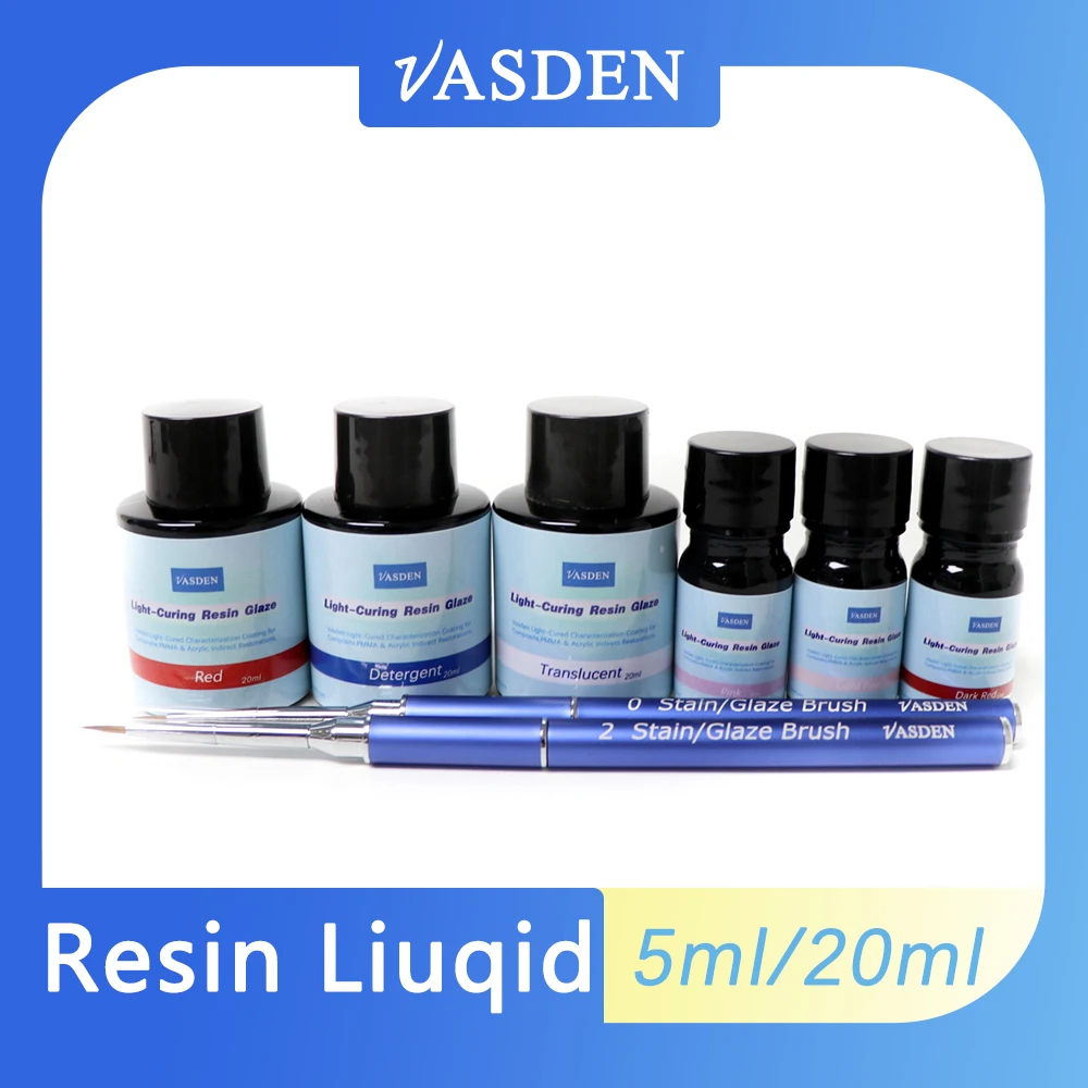 Imagem -02 - Vasden Cure Clear Resin Liquid Kits Optiglaze Light-cure Vidros Dentais Impresso 3d Colorido Restauração Temporária Pmma Material de Laboratório