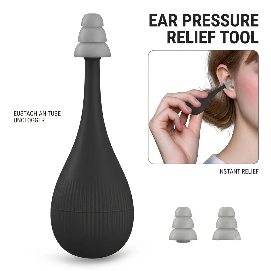 Ear Pressure Relief Tool Eustachian Tube Unclogger Earplug Unclogging Device Natural Relief Headache Migraine Tinnitus Health Ca