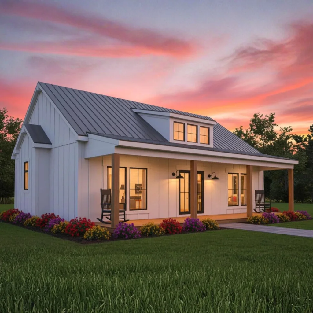 

Modern Farmhouse Cottage Printed Plans | 2 Bedroom Ranch House | The Walnut Blueprint Booklet (No Materials)