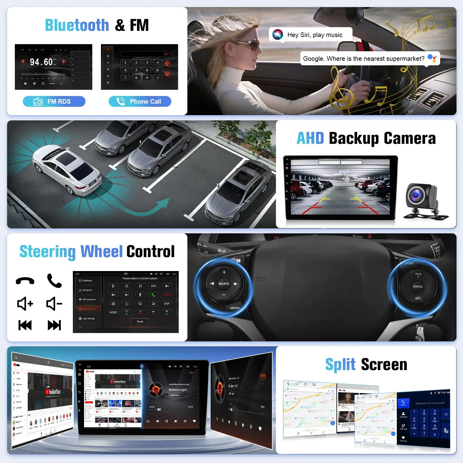 شاشة لمس IPS مقاس 9 بوصة لوحدة رأس Toyota Prius مع كاميرا Carplay Android Auto Bluetooth FM GPS WiFi SWC + Can Bus (تناسب J.B.L)