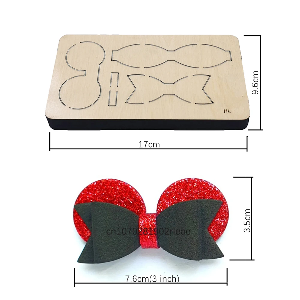 Cartoon Mouse Ears Bow H4 Wooden Cutting Dies Scrapbook for Market General Purpose Machines