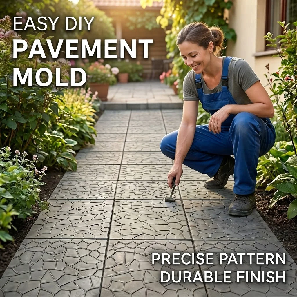 30x30x4cm Concrete Mold for DIY Home Use Imitation Cubic Pattern Cement Floor Tile Plastic Paving Brick Water-Impervious