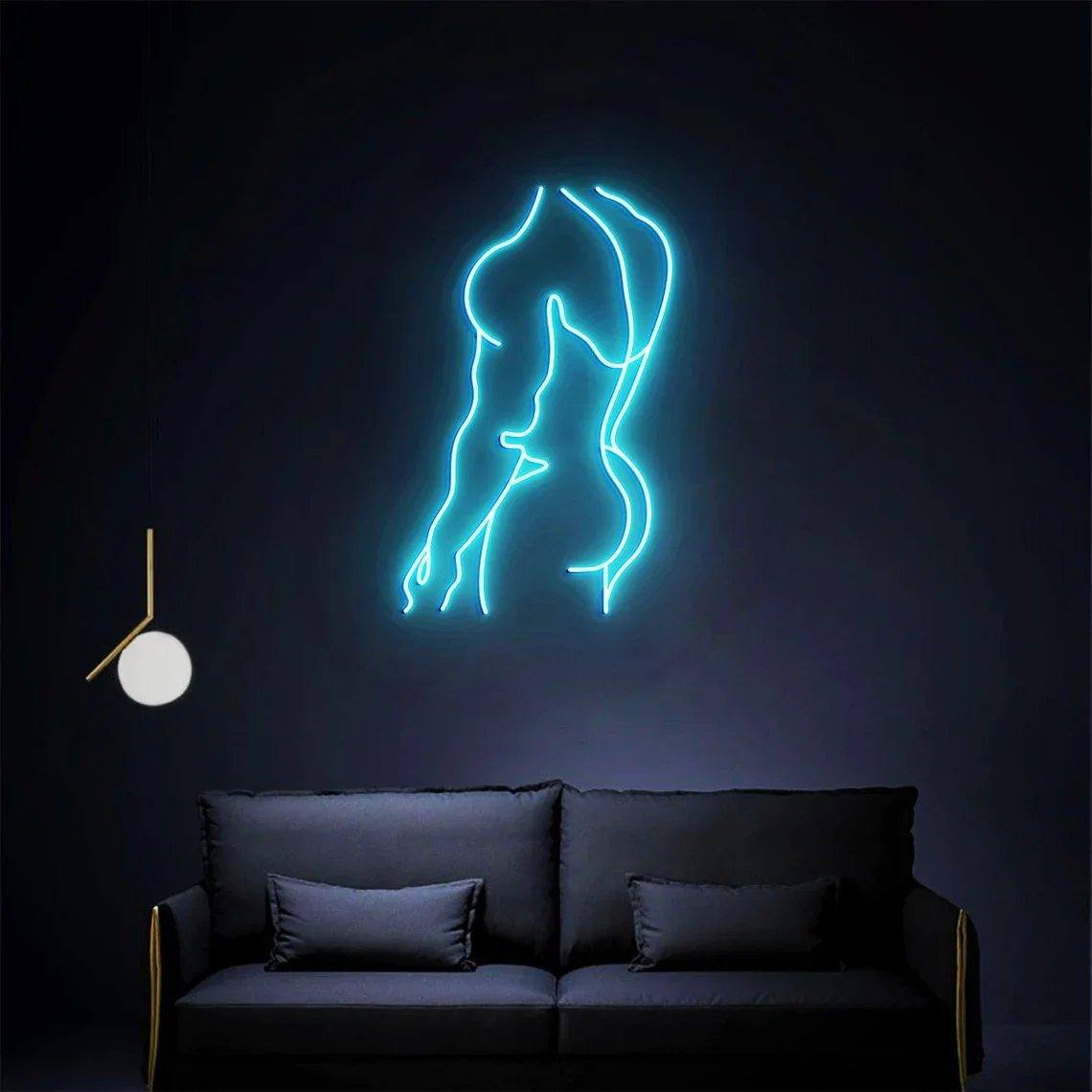 Man Neon Sign Custom Man Bedroom Wall Art Decor Personalized Neon Birthday Gifts Man Body Game Room Sign Bar Beer Club Decor