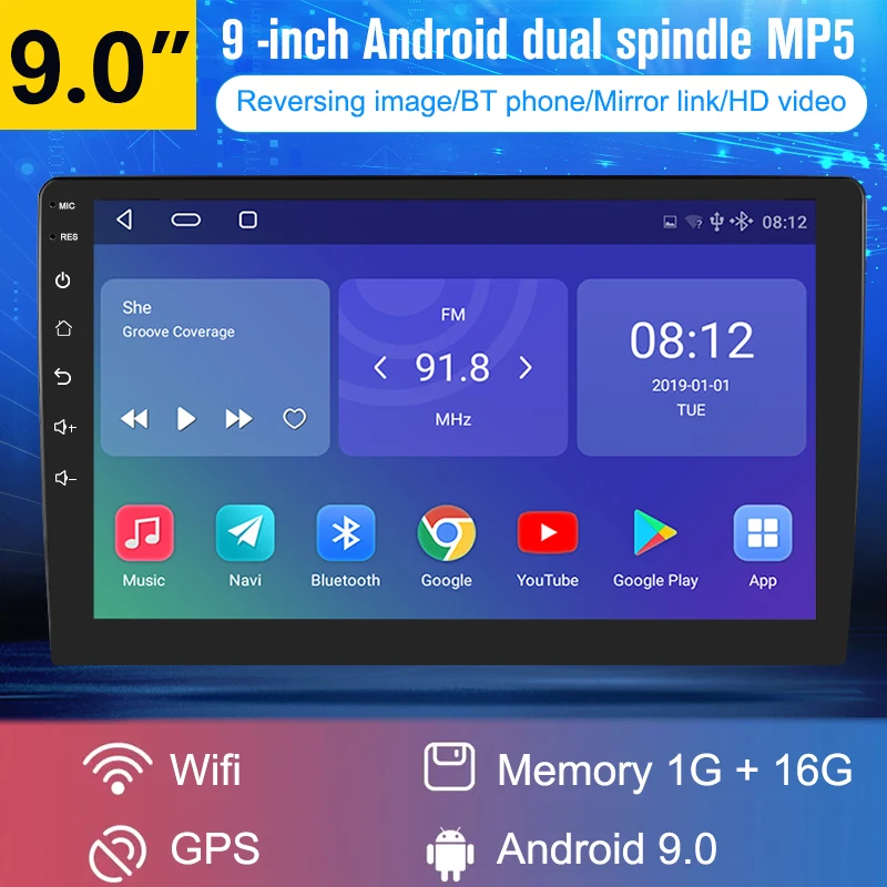 

2 Din Android 9 Inch Car Multimedia Video Player Universal 2DIN Stereo Radio GPS For Volkswagen Nissan Hyundai Kia Toyota