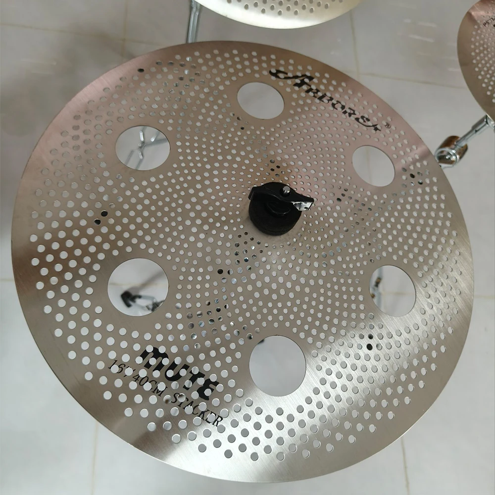 Arborea 16“ Low Volume Stacker Cymbal Mute Silent Practice Cymbal for Drum Set