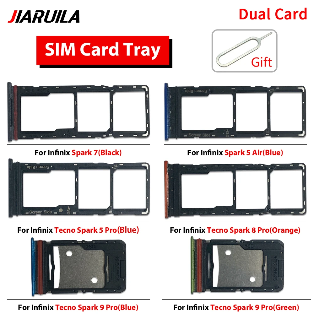 For lnfnix Spark 7 5 Air 5 Pro 8 Pro 9 Pro SIM Card Slot SD Card Tray Holder Adapter