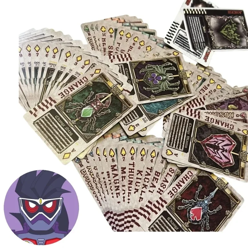 Bandai Kamen Rider personnages d'anime cartes à jouer de personnalité créative, jeux de divertissement de fête en famille, un jeu de cartes entier