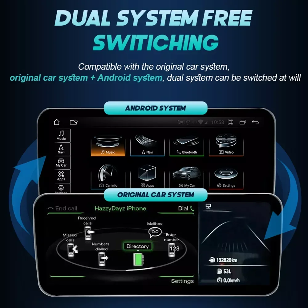 10.25 Android 14 CarPlay for Audi A4 A5 Q5 2016-2023