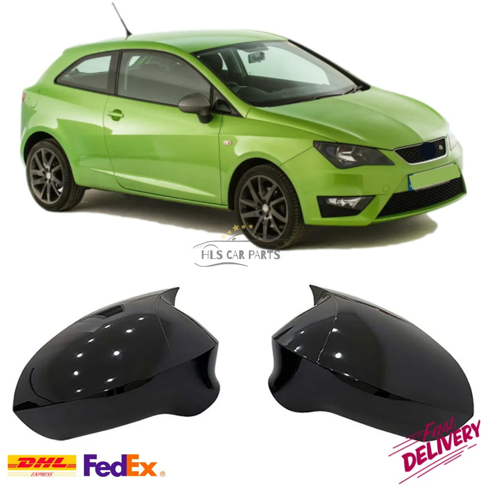 Bat Mirror Cover for Seat Ibiza MK4 2009-2017 Car Accessories FR Cupra Shiny Piano Black Tuning Auto Sport Exterior Design