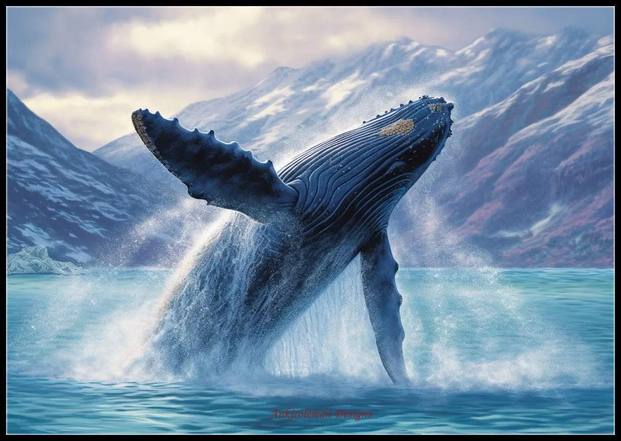 Embroidery Counted Cross Stitch Kits Needlework - Crafts 14 ct DMC Color DIY Arts Handmade Decor - Humpback Whale Breaching