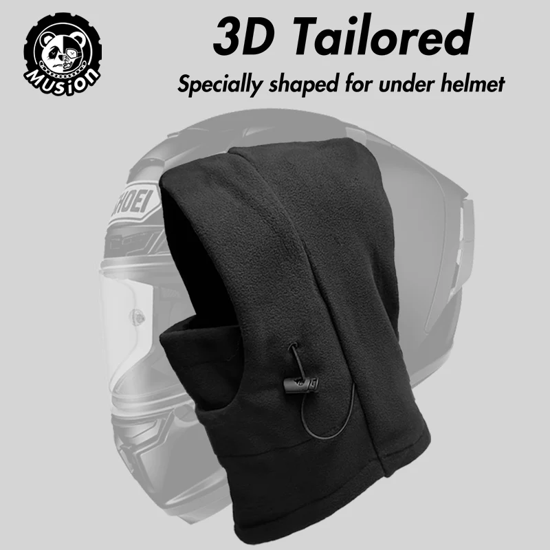 قناع شتوي من Musion بالاكلافا، غطاء رأس حراري، تصميم قابل للتعديل، مناسب لشكل الرأس، مقاوم للرياح، دافئ مناسب للتخييم وركوب الدراجات