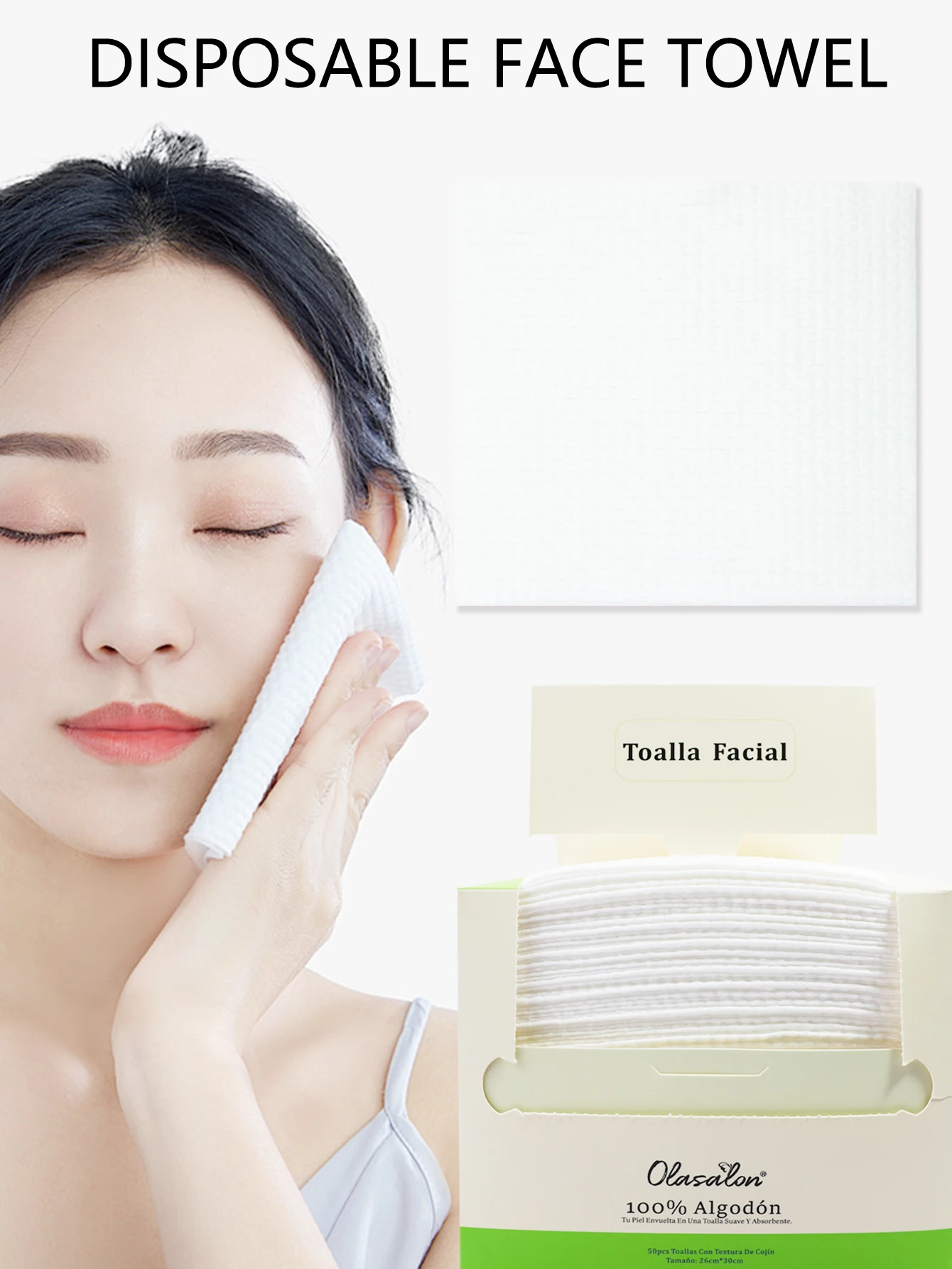 50 قطعة من مناشف غسيل الوجه للاستعمال مرة واحدة لتنظيف الوجه، للاستخدام الرطب والجاف، قابلة لإعادة الاستخدام، وإزالة المكياج الناعم، والمناشف غير المنسوجة #1