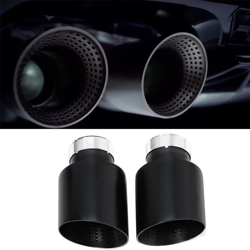 Embout de silencieux de voiture en acier inoxydable noir mat, 1 pièce, système de tuyau d'échappement universel pour VW GTI MK7 Golf 7, buse d'échappement