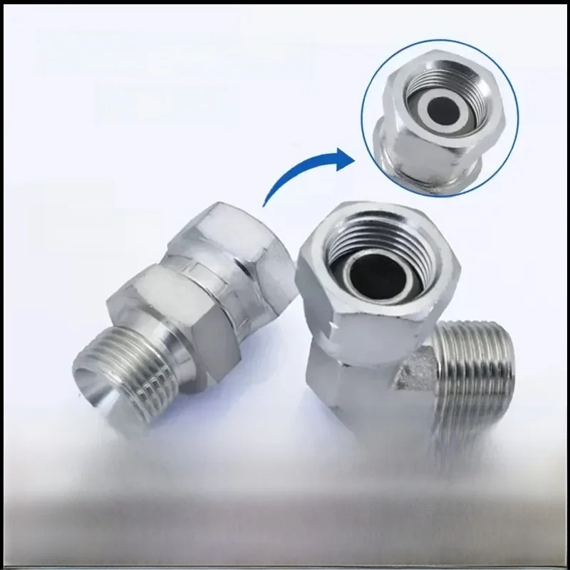 Rura brytyjska 1/8 "1/4" 3/8 "1/2" BSP gwint 60 stopni stożek prosty kolanko hydrauliczne złącze rury olejowej przejściowe złącza hydrauliczne — zdjęcie 2