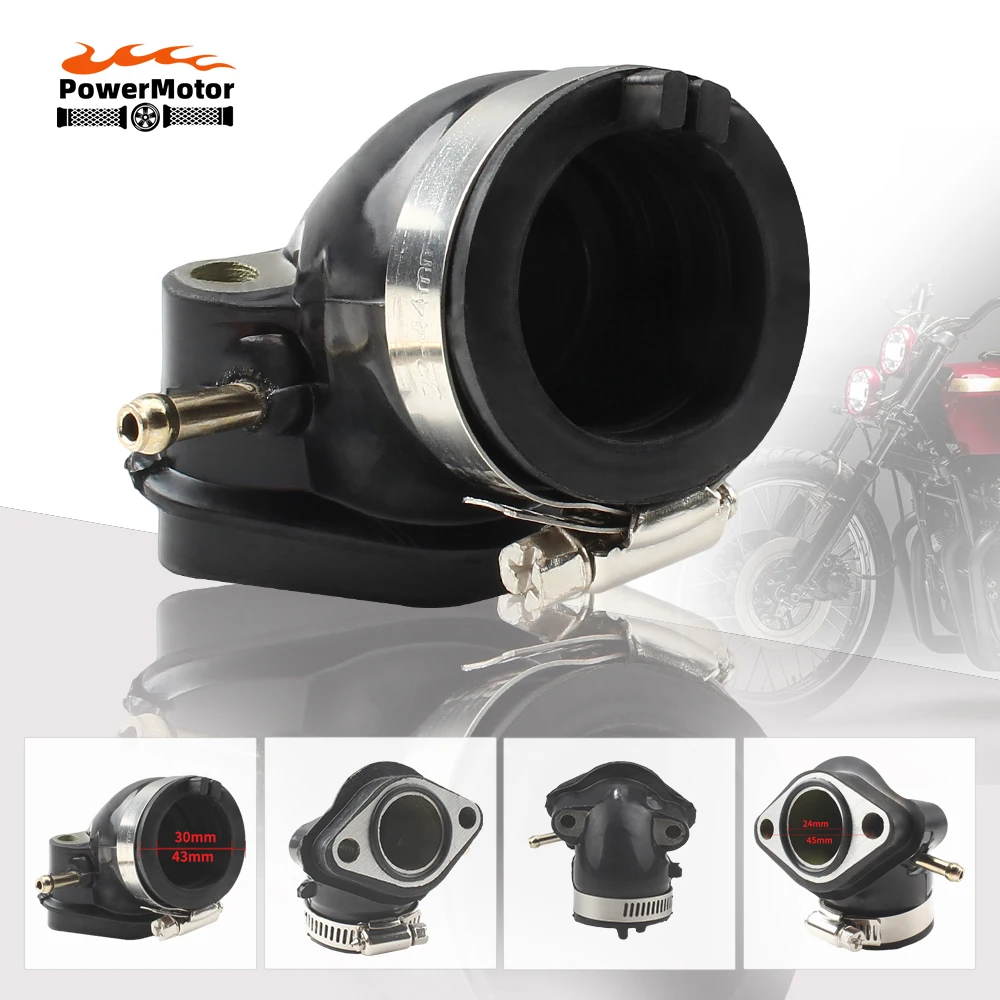 GY6 wydajność części gaźnika Rubbe interfejs dla MIKUNI PD24J BS24 125cc 4 suwowy Adapter wlotu gokart ATV