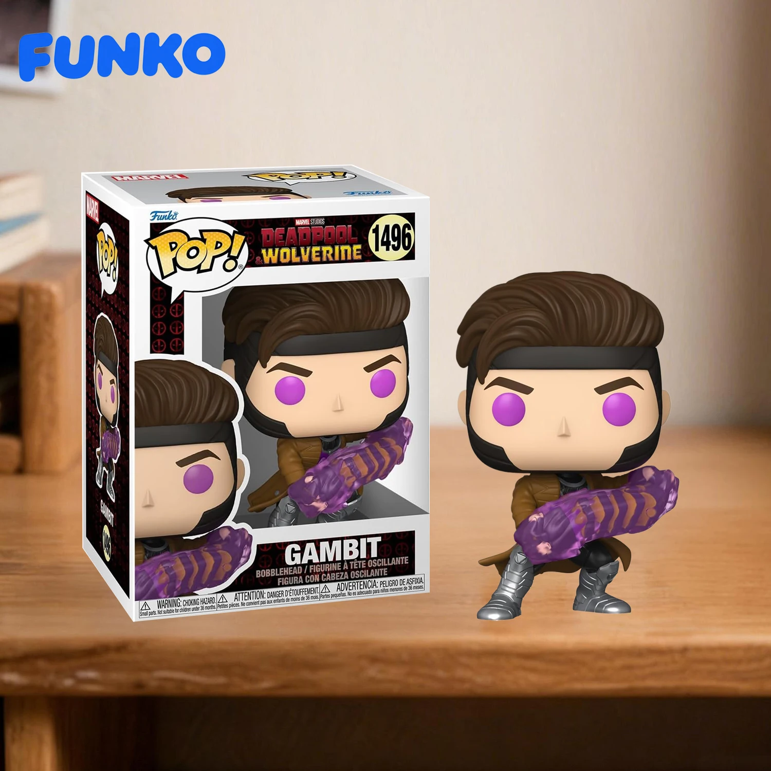 Funko Pop! Serie Marvel: Deadpool 3 - Gambit - Figura Coleccionable de Vinilo, Producto Oficial con Licencia, 1 Unidad