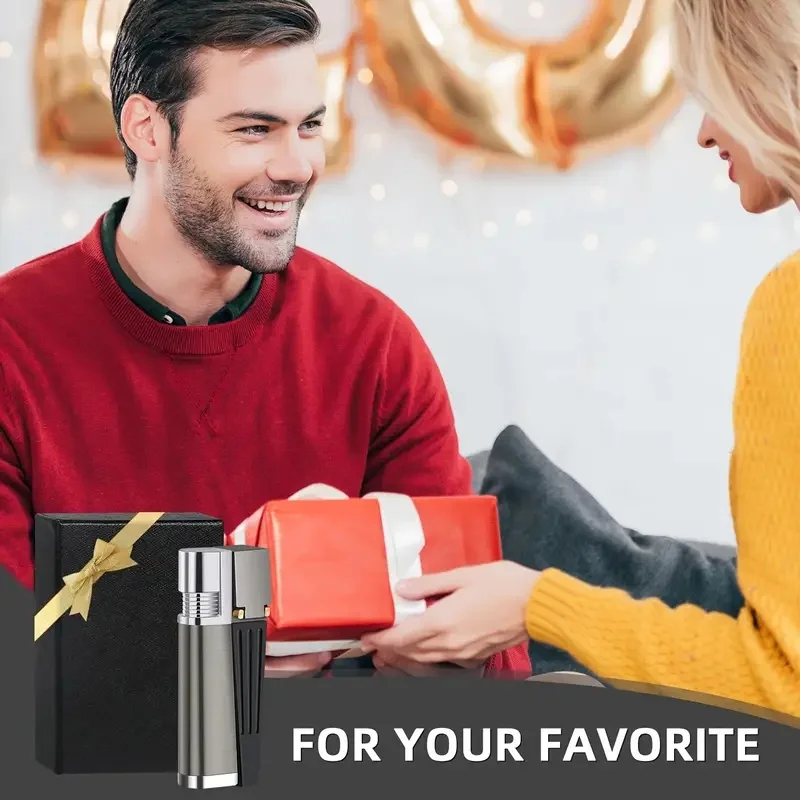 1Pc  Lighter Kit with Gas Refill, Sleek Metal Build in Gift Box, Refillable & Durable, Perfect for Daily Use & Gifting