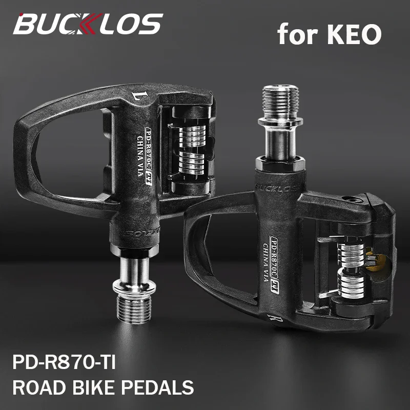 

BUCKLOS Road Bicycle Lock Pedal for KEO Carbon Bike Pedals w/Cleats for Look System Self-locking Pedal Nylon Cycling Shoes Parts