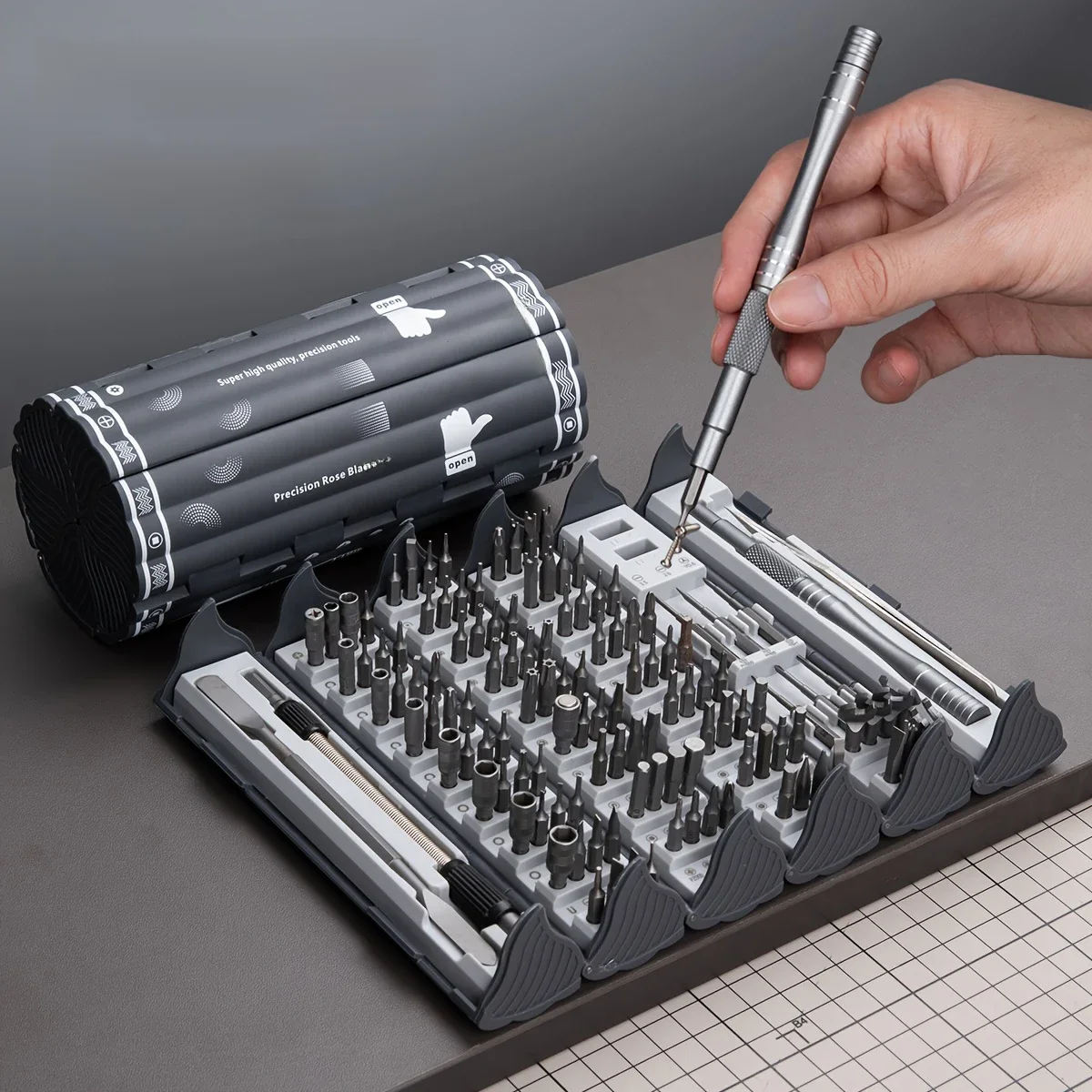 Wielofunkcyjny zestaw wkrętaków precyzyjnych 128 w 1, ręczne narzędzia do naprawy, magnetyczne końcówki wkrętaków Phillips Torx do iPhone'a PC — zdjęcie 2