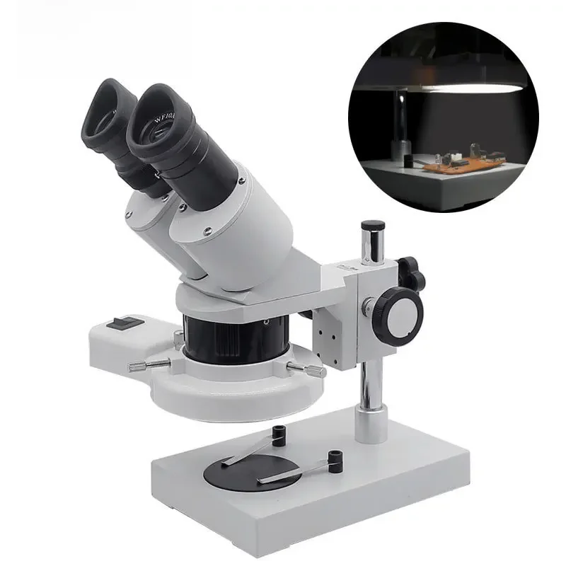 10X 20X 30X 40X Stereomicroscoop met Ringlicht Verlichting voor PCB Inspectie Gereedschap Industriële Microscopen Solderen Reparatie - afbeelding 2