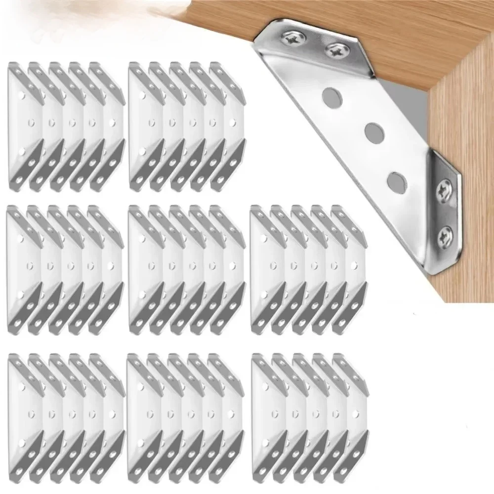 100Pc-12Pc Rvs Hoekbeugel Universele Meubels Haakse Vaste Beugel Kast Trapeziumvormige Laag Board Connector - afbeelding 2