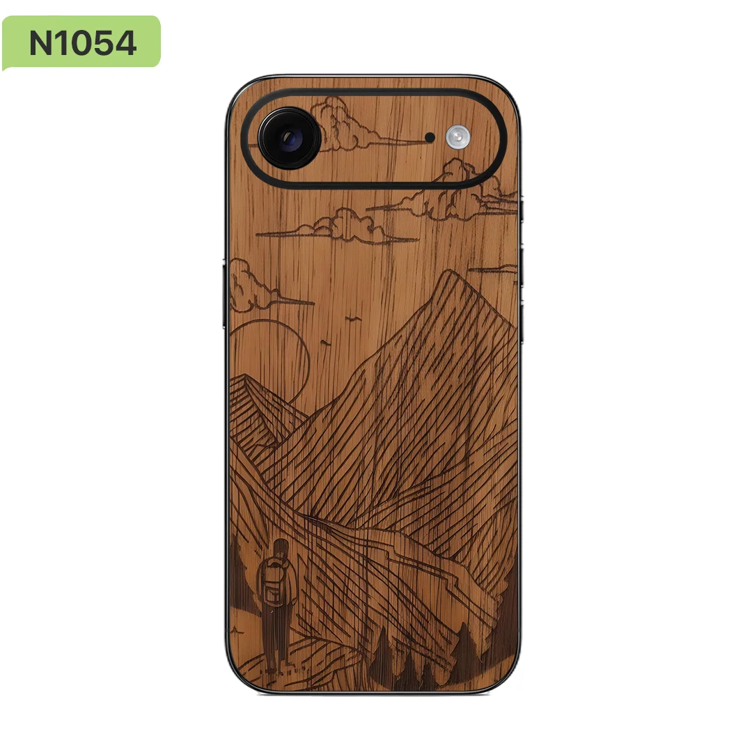 Nexa Skins Vinyl Premium، مجموعة خشبية IA017، شارات متينة مقاومة للخدش لهاتف iPhone 17 Air