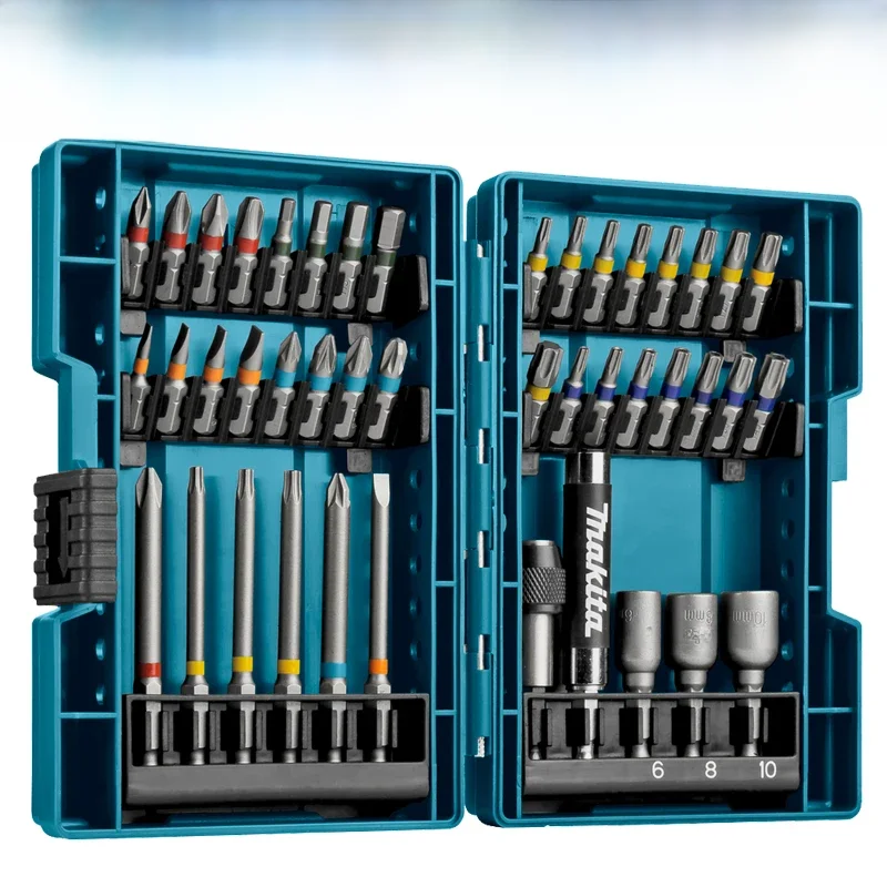 Makita B-55697 Elektrische Schroevendraaier Bits Set 43 Stuks Kleur Gecodeerd Kruis Bloem Type Hexagon Socket Bit Power Tool Bijlagen - afbeelding 2