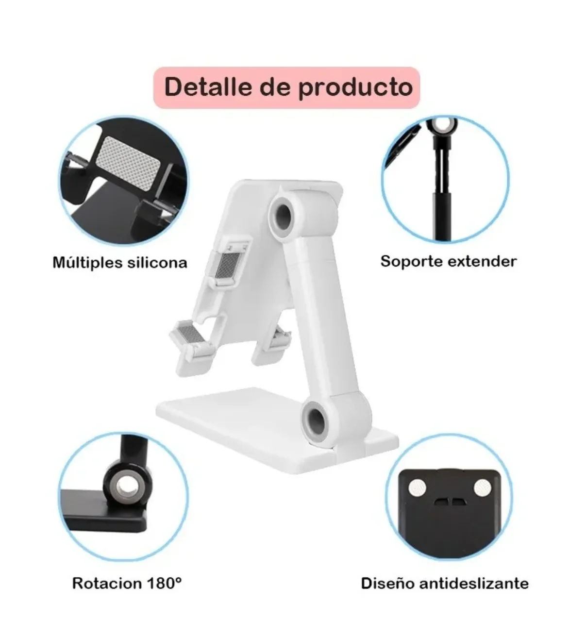 حامل مكتبي للهاتف الخلوي من Lab.G قابل للطي وقابل للتعديل باللون الأبيض