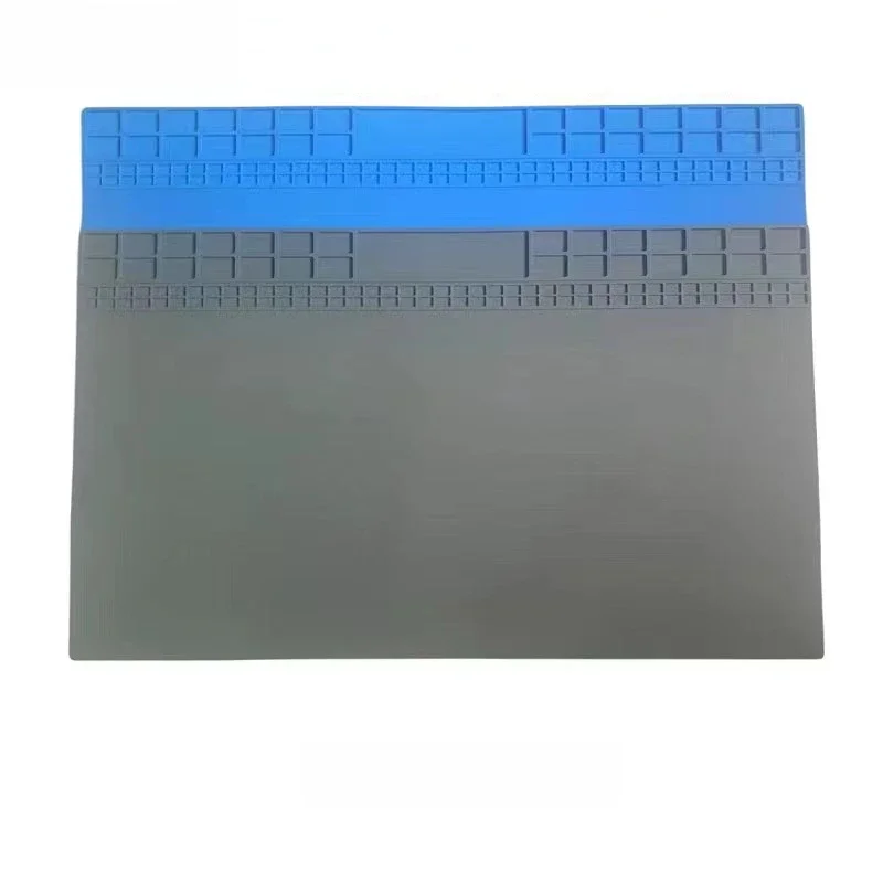 Szary/niebieski Super Big 600x350mm czysta silikonowa podkładka izolacyjna mata robocza naprawcza BGA żaroodporna stacja lutownicza platforma biurkowa — zdjęcie 2