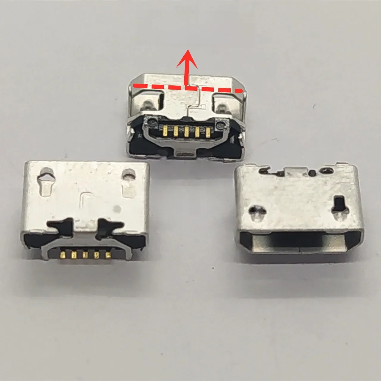 10-100 sztuk/partia złącze Micro USB gniazdo żeńskie 5pin Jack 7.2mm Ox róg płaski port do ładowania ogona telefonu komórkowego — zdjęcie 2