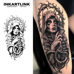 Snake and Woman temporary tattoo sticker, waterproof magic tattoo, lasts to 15 days fake tattoo, semi permanent tattoo