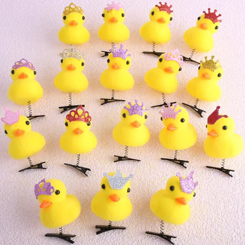 Funny Cartoon Yellow Duck Plush Hairpin for Kids 3D Animal Duckbill Clip Headwear Accessories Fashion