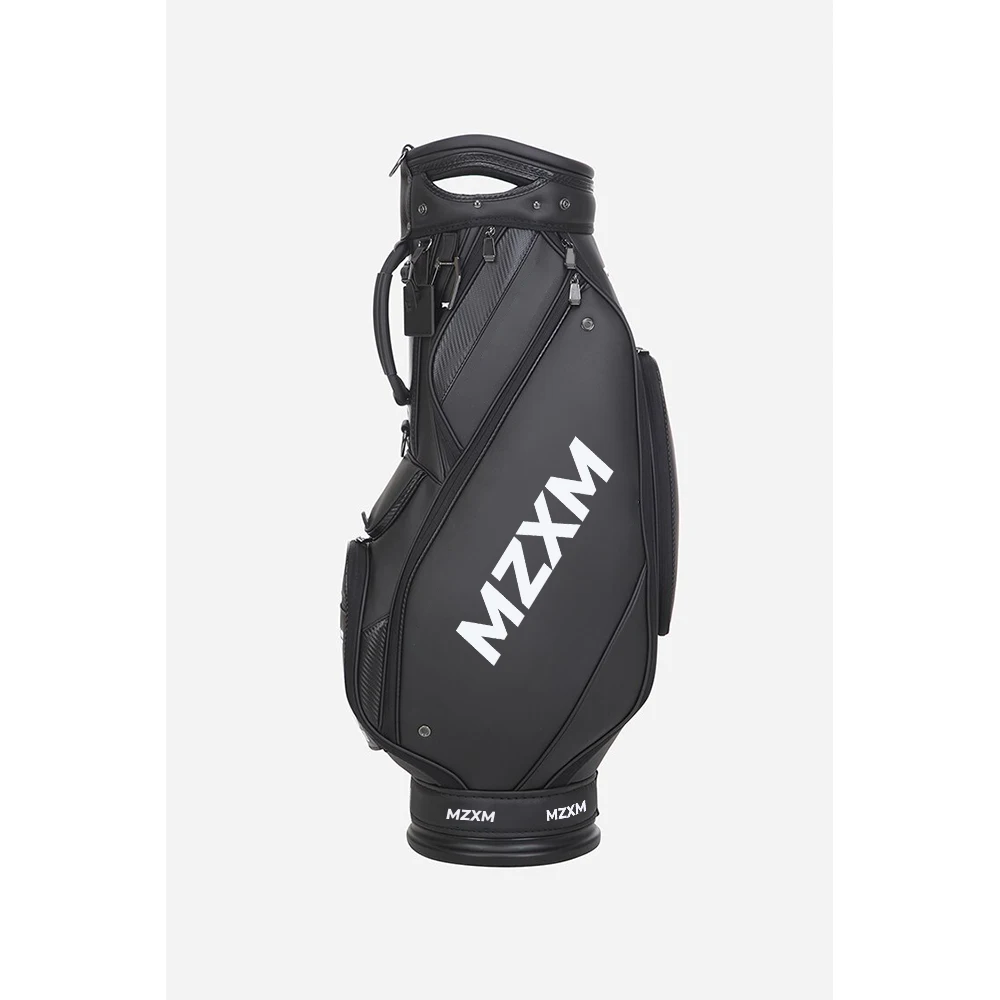 Golf Caddy Bag High Quality Leather Black Color Ultra-light Golf Bag Multi-Function PU Protect Items Inside Safety Golf Club Bag