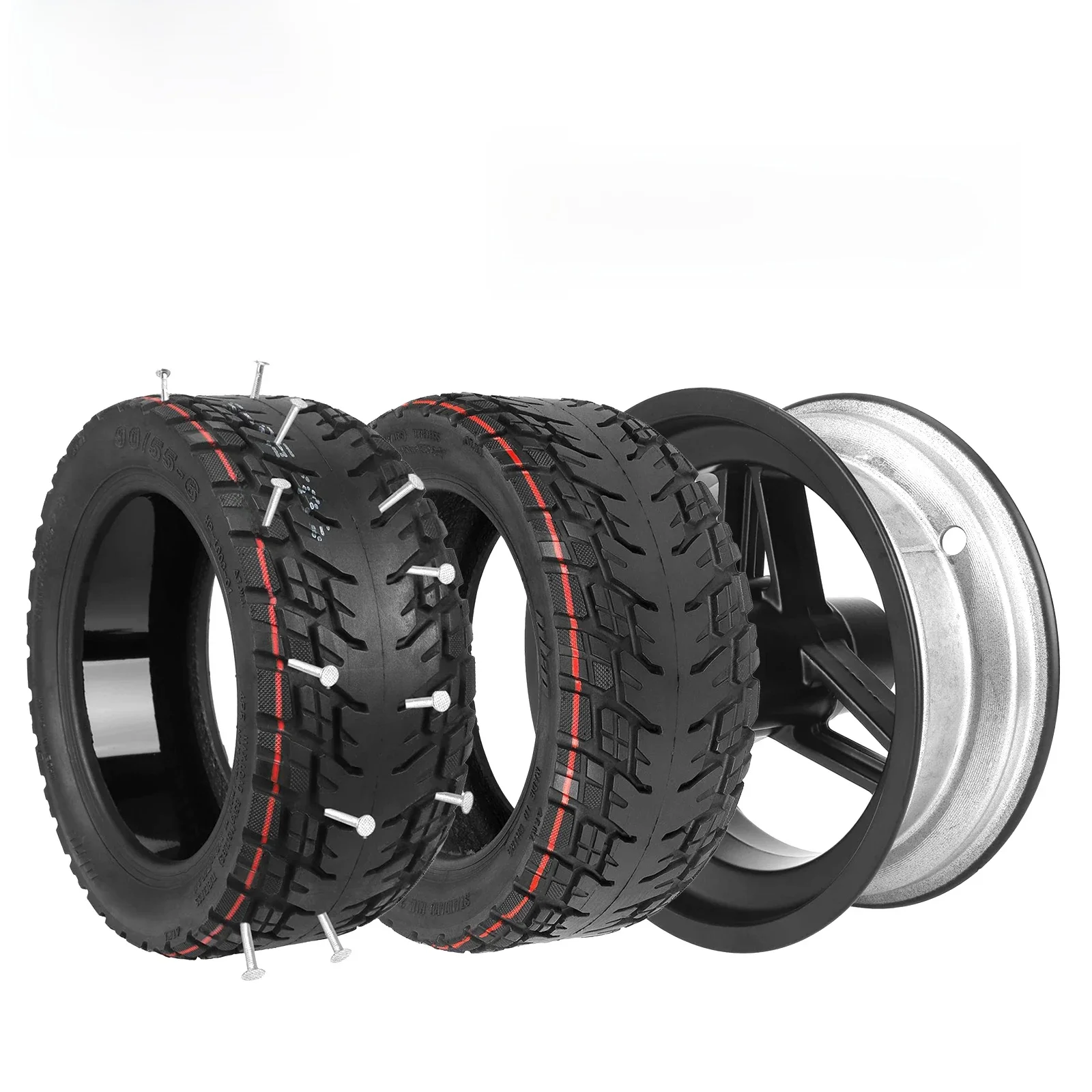 Ulip 10 pouces 90/55-6 pneu Tubeless épaissir tout-terrain gonflable pneu auto-cicatrisant Scooter électrique anti-dérapant pneu de remplacement