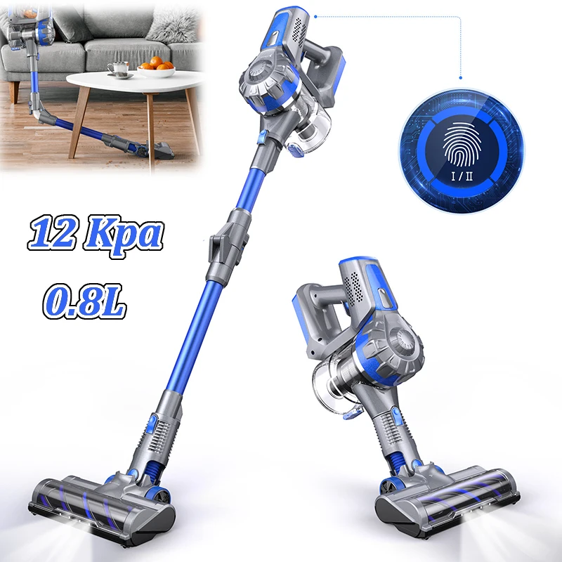 Cordless Vacuum Cleaner Handheld Wireless Foldable Ortable Vacuum 12kPa 0.8L Dust Cup Touch Control Handheld Sweeper Machine