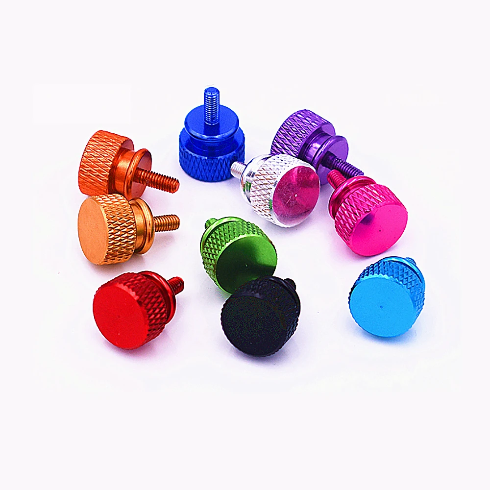 Colourful Thumb Screw M3*5/7/10/12/16mm Aluminum Alloy Flat Head Knurled Hand Tighten Bolts Computer Case DIY Parts