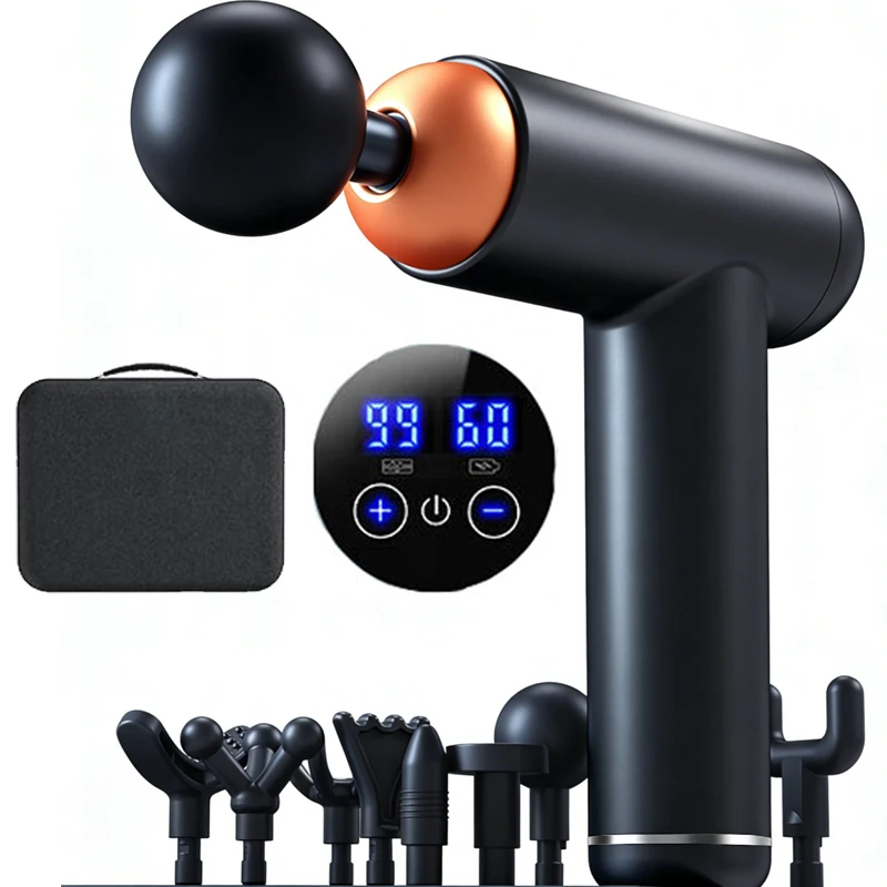99 Level 6800RPM Tragbare Faszienpistole, Vibrationsmassagegerät für Körper, Nacken, Rücken, tiefe Muskelentspannung, Fitness, Abnehmen, ein Kopf