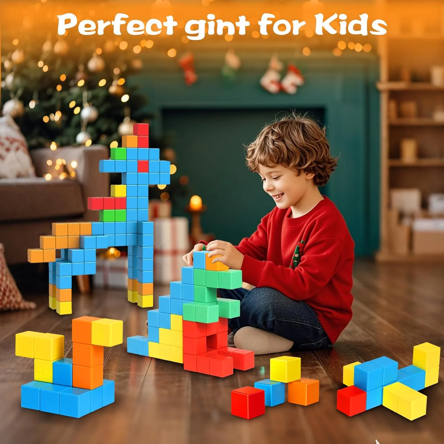 Ensemble de blocs de construction magnétiques pour enfants-35 pièces Cubes magnétiques colorés pour les tout-petits garçons et filles âgés de 3 ans et plus-jouet éducatif STEM B