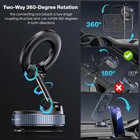 Support magnétique pour téléphone de voiture, ventouse mécanique sous vide, rotation 360 °   Support universel de navigation à support d'adsorption magnétique 2